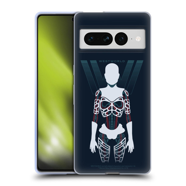 Westworld Graphics Human Host Soft Gel Case for Google Pixel 7 Pro