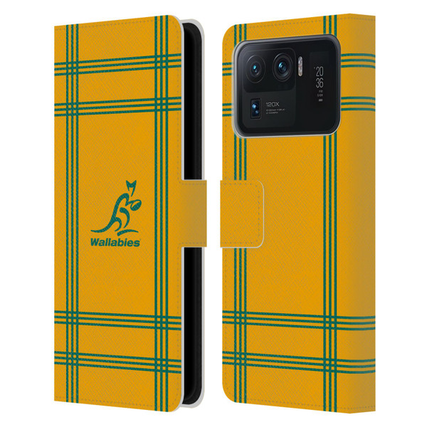 Australia National Rugby Union Team Crest Tartan Leather Book Wallet Case Cover For Xiaomi Mi 11 Ultra