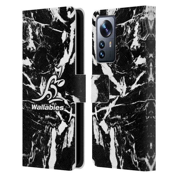 Australia National Rugby Union Team Crest Black Marble Leather Book Wallet Case Cover For Xiaomi 12 Pro