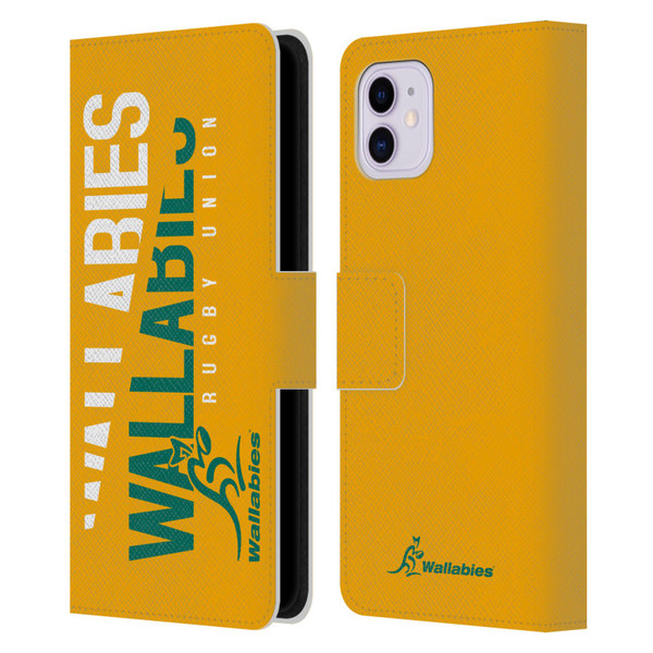 Australia National Rugby Union Team Wallabies Linebreak Yellow Leather Book Wallet Case Cover For Apple iPhone 11