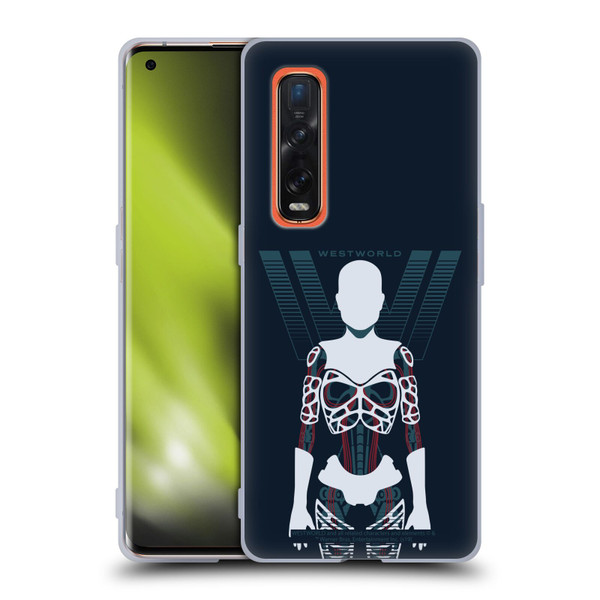 Westworld Graphics Human Host Soft Gel Case for OPPO Find X2 Pro 5G