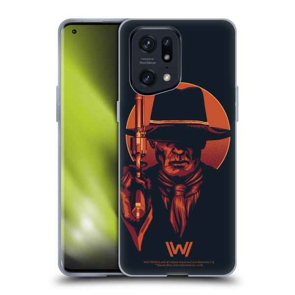 Westworld Graphics Man In Black 2 Soft Gel Case for OPPO Find X5 Pro