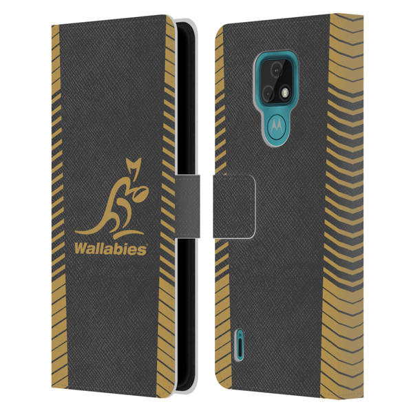 Australia National Rugby Union Team Wallabies Replica Grey Leather Book Wallet Case Cover For Motorola Moto E7