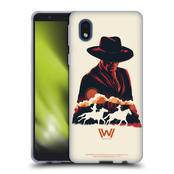Westworld Graphics Man In Black Soft Gel Case for Samsung Galaxy A01 Core (2020)