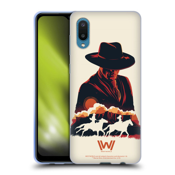 Westworld Graphics Man In Black Soft Gel Case for Samsung Galaxy A02/M02 (2021)