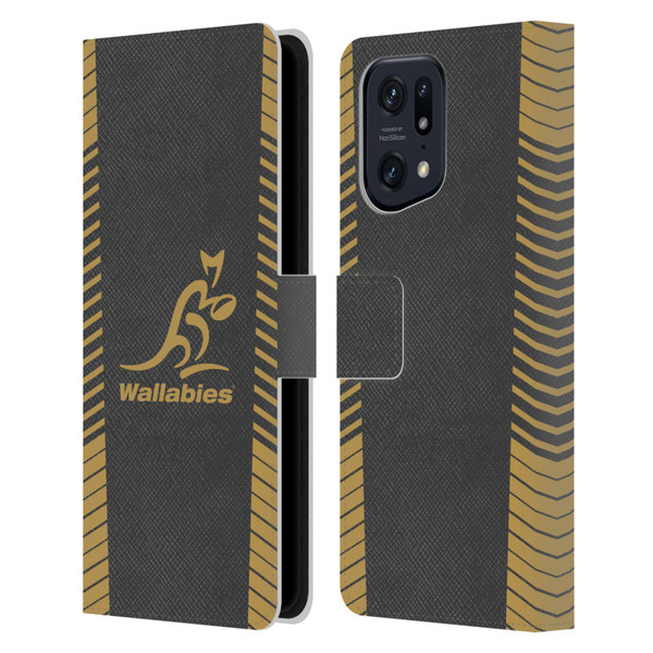 Australia National Rugby Union Team Wallabies Replica Grey Leather Book Wallet Case Cover For OPPO Find X5 Pro