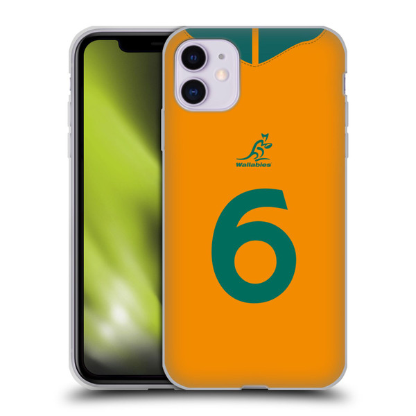 Australia National Rugby Union Team 2021/22 Players Jersey Position 6 Soft Gel Case for Apple iPhone 11