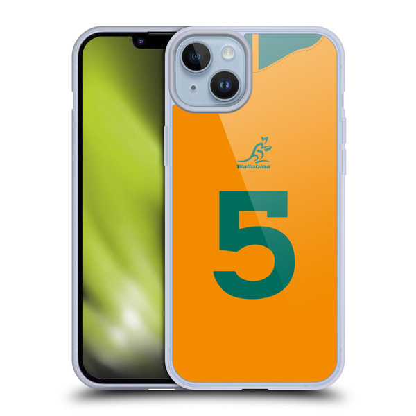 Australia National Rugby Union Team 2021/22 Players Jersey Position 5 Soft Gel Case for Apple iPhone 14 Plus