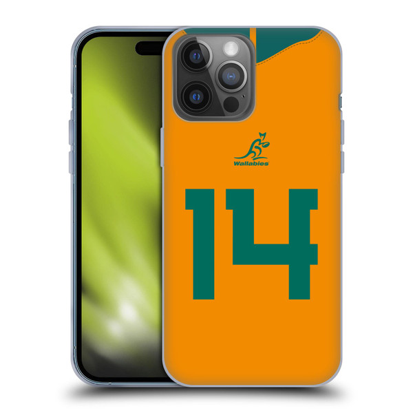 Australia National Rugby Union Team 2021/22 Players Jersey Position 14 Soft Gel Case for Apple iPhone 14 Pro Max