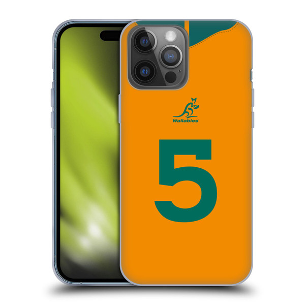 Australia National Rugby Union Team 2021/22 Players Jersey Position 5 Soft Gel Case for Apple iPhone 14 Pro Max