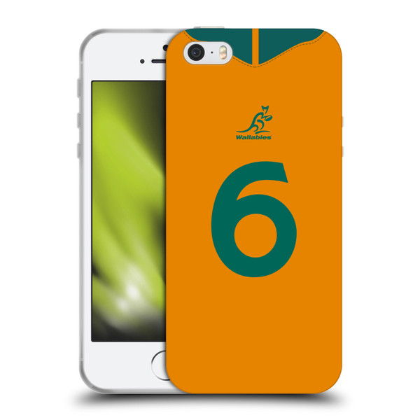 Australia National Rugby Union Team 2021/22 Players Jersey Position 6 Soft Gel Case for Apple iPhone 5 / 5s / iPhone SE 2016