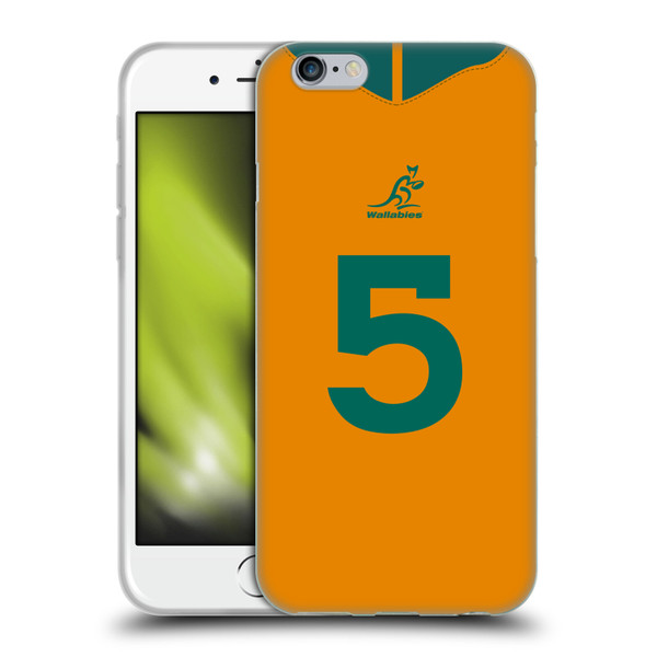 Australia National Rugby Union Team 2021/22 Players Jersey Position 5 Soft Gel Case for Apple iPhone 6 / iPhone 6s