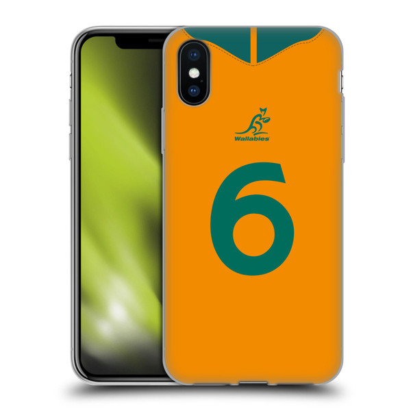 Australia National Rugby Union Team 2021/22 Players Jersey Position 6 Soft Gel Case for Apple iPhone X / iPhone XS