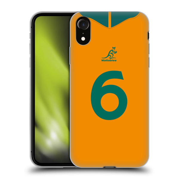 Australia National Rugby Union Team 2021/22 Players Jersey Position 6 Soft Gel Case for Apple iPhone XR