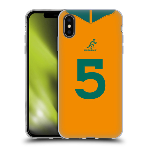 Australia National Rugby Union Team 2021/22 Players Jersey Position 5 Soft Gel Case for Apple iPhone XS Max