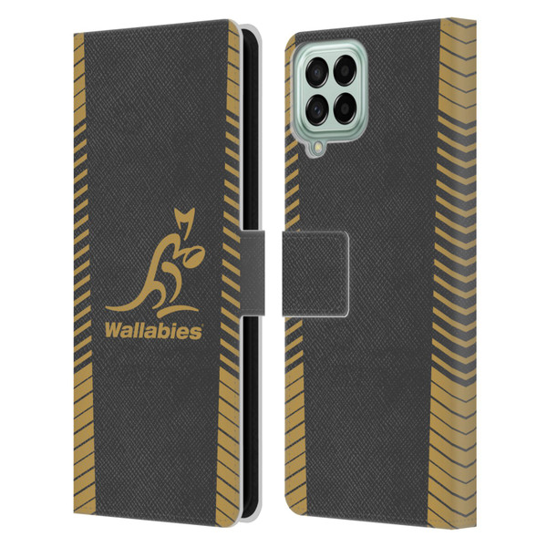 Australia National Rugby Union Team Wallabies Replica Grey Leather Book Wallet Case Cover For Samsung Galaxy M33 (2022)