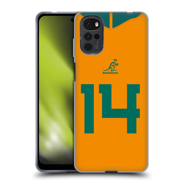 Australia National Rugby Union Team 2021/22 Players Jersey Position 14 Soft Gel Case for Motorola Moto G22