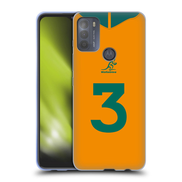 Australia National Rugby Union Team 2021/22 Players Jersey Position 3 Soft Gel Case for Motorola Moto G50