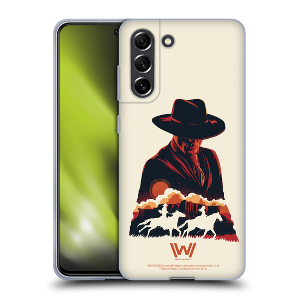 Westworld Graphics Man In Black Soft Gel Case for Samsung Galaxy S21 FE 5G