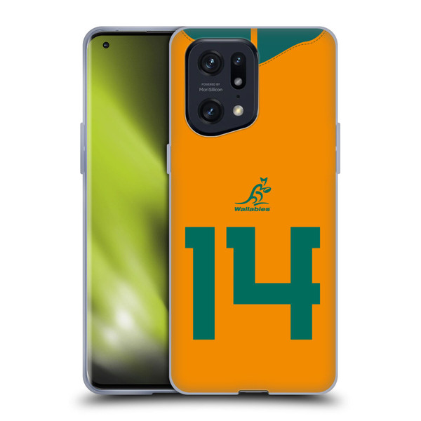 Australia National Rugby Union Team 2021/22 Players Jersey Position 14 Soft Gel Case for OPPO Find X5 Pro
