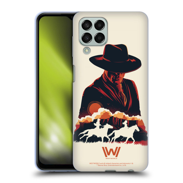 Westworld Graphics Man In Black Soft Gel Case for Samsung Galaxy M33 (2022)