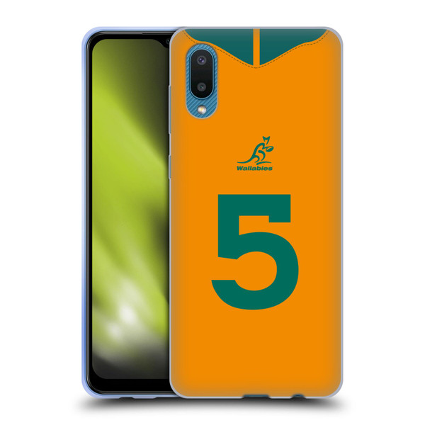 Australia National Rugby Union Team 2021/22 Players Jersey Position 5 Soft Gel Case for Samsung Galaxy A02/M02 (2021)