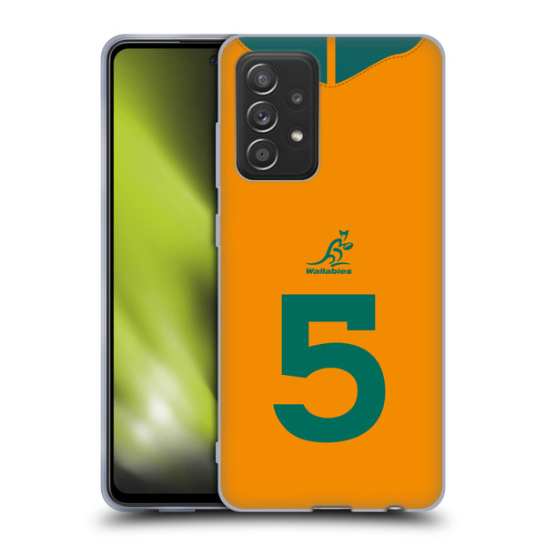 Australia National Rugby Union Team 2021/22 Players Jersey Position 5 Soft Gel Case for Samsung Galaxy A52 / A52s / 5G (2021)