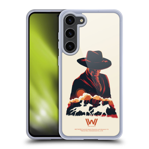 Westworld Graphics Man In Black Soft Gel Case for Samsung Galaxy S23+ 5G