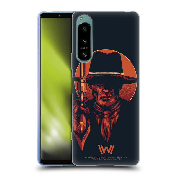 Westworld Graphics Man In Black 2 Soft Gel Case for Sony Xperia 5 IV