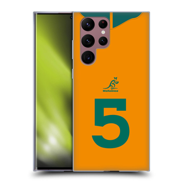 Australia National Rugby Union Team 2021/22 Players Jersey Position 5 Soft Gel Case for Samsung Galaxy S22 Ultra 5G