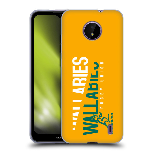 Australia National Rugby Union Team Wallabies Linebreak Yellow Soft Gel Case for Nokia C10 / C20