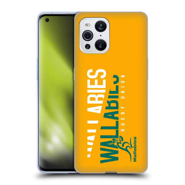 Australia National Rugby Union Team Wallabies Linebreak Yellow Soft Gel Case for OPPO Find X3 / Pro