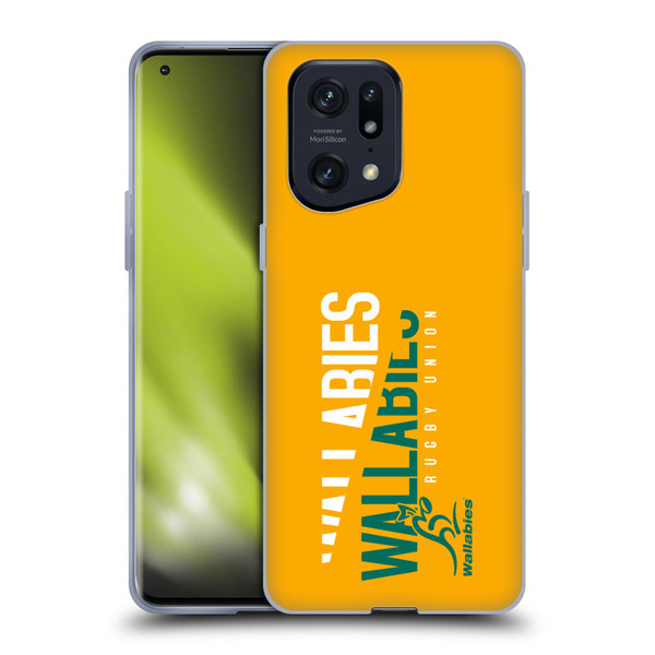 Australia National Rugby Union Team Wallabies Linebreak Yellow Soft Gel Case for OPPO Find X5 Pro