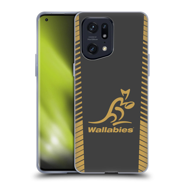 Australia National Rugby Union Team Wallabies Replica Grey Soft Gel Case for OPPO Find X5 Pro