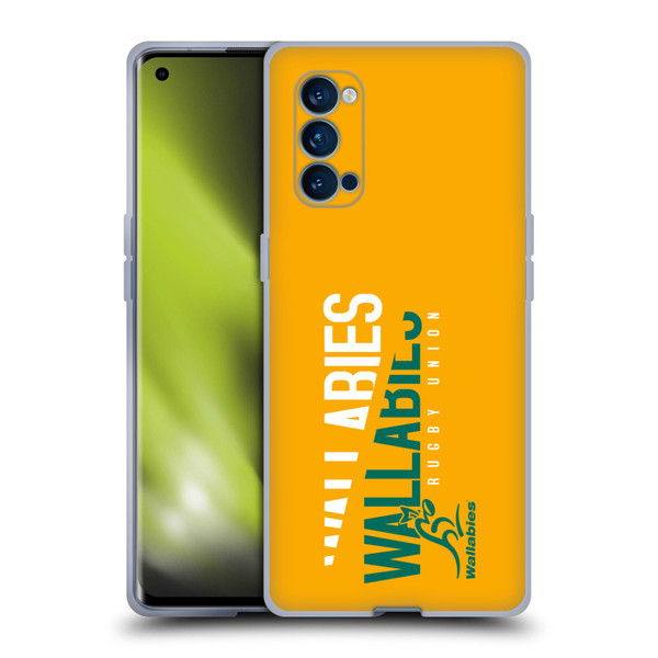 Australia National Rugby Union Team Wallabies Linebreak Yellow Soft Gel Case for OPPO Reno 4 Pro 5G