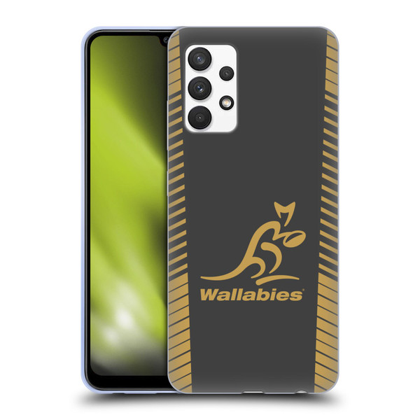 Australia National Rugby Union Team Wallabies Replica Grey Soft Gel Case for Samsung Galaxy A32 (2021)