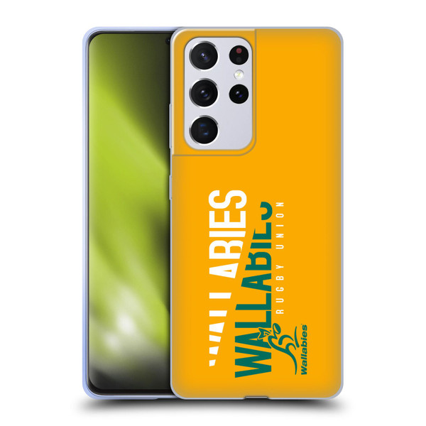 Australia National Rugby Union Team Wallabies Linebreak Yellow Soft Gel Case for Samsung Galaxy S21 Ultra 5G