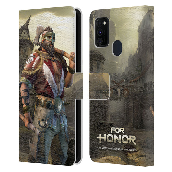 For Honor Characters Berserker Leather Book Wallet Case Cover For Samsung Galaxy M30s (2019)/M21 (2020)