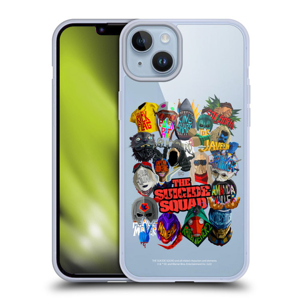 The Suicide Squad 2021 Character Poster Group Head Soft Gel Case for Apple iPhone 14 Plus & MagSafe