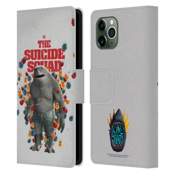 The Suicide Squad 2021 Character Poster King Shark Leather Book Wallet Case Cover For Apple iPhone 11 Pro