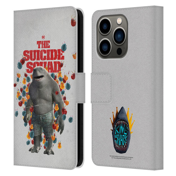 The Suicide Squad 2021 Character Poster King Shark Leather Book Wallet Case Cover For Apple iPhone 14 Pro