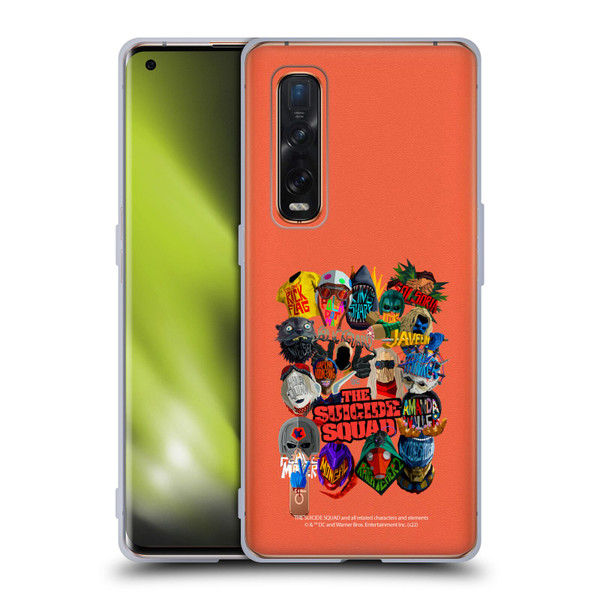 The Suicide Squad 2021 Character Poster Group Head Soft Gel Case for OPPO Find X2 Pro 5G