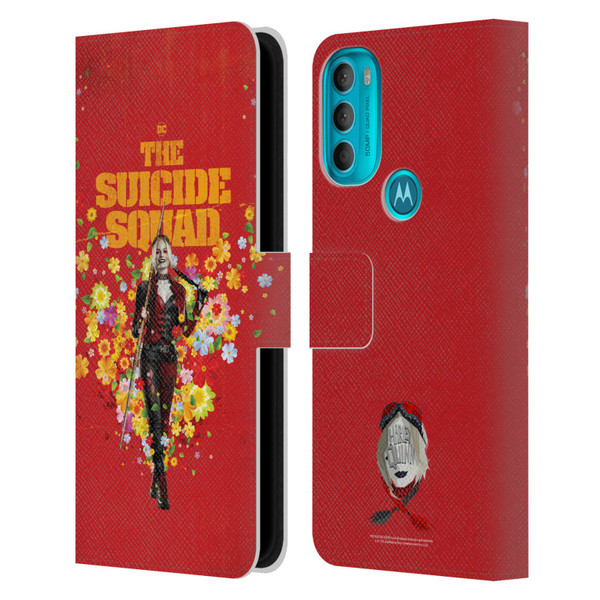 The Suicide Squad 2021 Character Poster Harley Quinn Leather Book Wallet Case Cover For Motorola Moto G71 5G