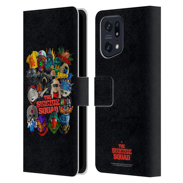 The Suicide Squad 2021 Character Poster Group Head Leather Book Wallet Case Cover For OPPO Find X5