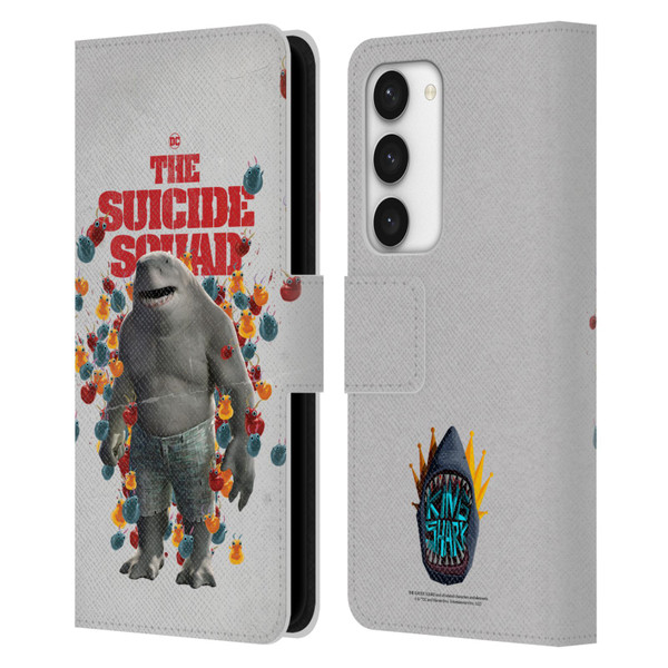 The Suicide Squad 2021 Character Poster King Shark Leather Book Wallet Case Cover For Samsung Galaxy S23 5G