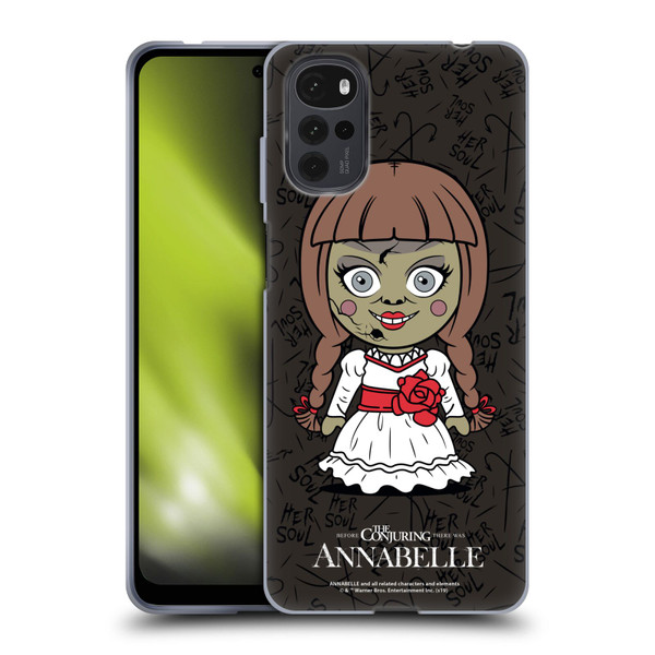Annabelle Graphics Character Art Soft Gel Case for Motorola Moto G22