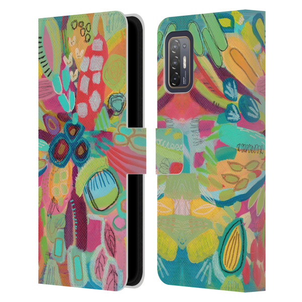 Suzanne Allard Floral Art Dancing In The Garden Leather Book Wallet Case Cover For HTC Desire 21 Pro 5G