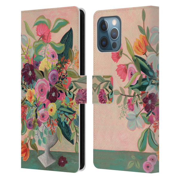 Suzanne Allard Floral Art Floral Centerpiece Leather Book Wallet Case Cover For Apple iPhone 12 Pro Max
