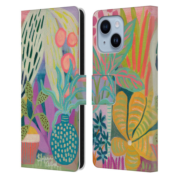 Suzanne Allard Floral Art Palm Heaven Leather Book Wallet Case Cover For Apple iPhone 14 Plus