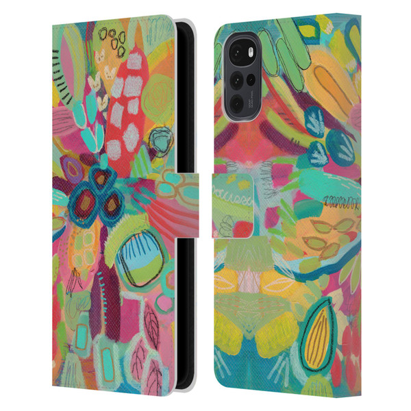 Suzanne Allard Floral Art Dancing In The Garden Leather Book Wallet Case Cover For Motorola Moto G22